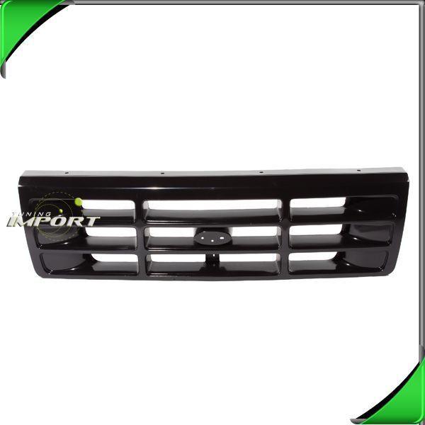 New grille front fo1200179 gloss black finished ptm 1992-1996 ford f150 nite pkg