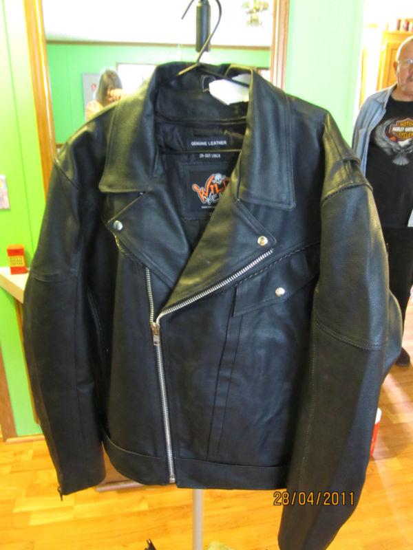 Black leather motorcycle jackets size xl w/ zipout lining brand new