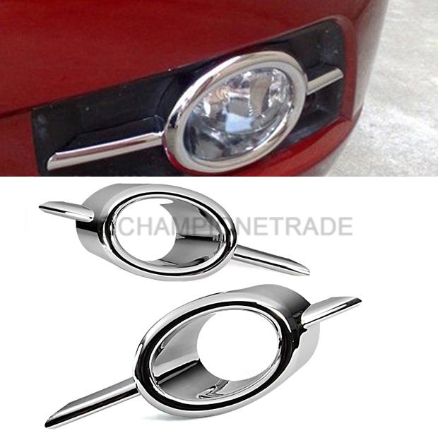 Triple chrome front fog light cover trim kit for chevrolet cruze 2009 2010 2011