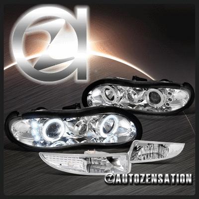 98-02 chevy camaro chrome halo led projector headlights & bumper lights