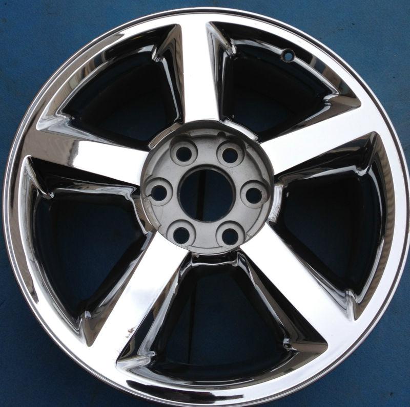 One 2012 chevrolet tahoe suburban avalanche silverado 1500 20" oem chrome wheel