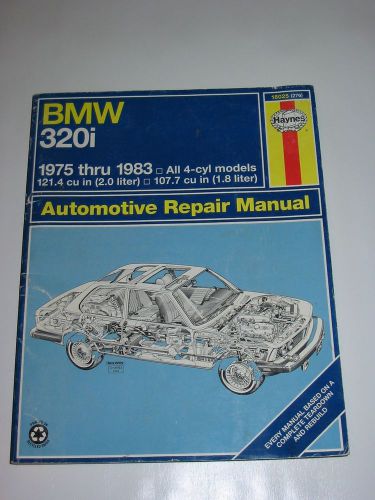 Haynes bmw 320i 1975 - 1983 repair manual 18025 (276) service all 4-cyl models