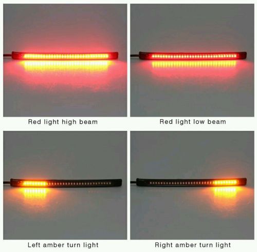 Universal motorcycle light strip tail brake stop turn signal 32led 8&#034; flexible