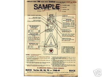 1949 1950 1951 oldsmobile 1937 - 1940 packard lubrication lube chart t