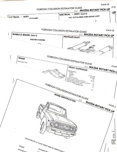 1973 1974 mazda rotary pick-up 73 74 body parts list crash sheets mfre