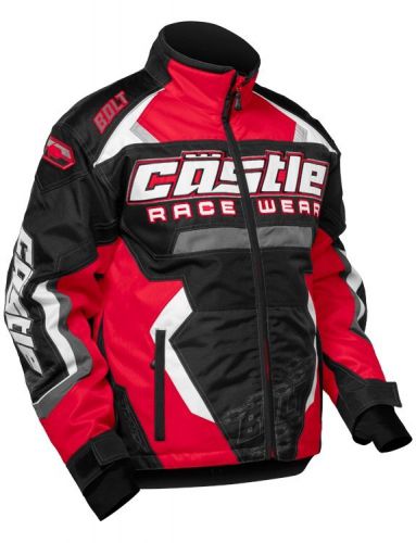 2016 castle boys youth red bolt g3 snowmobile warm jacket-small 7/8- new