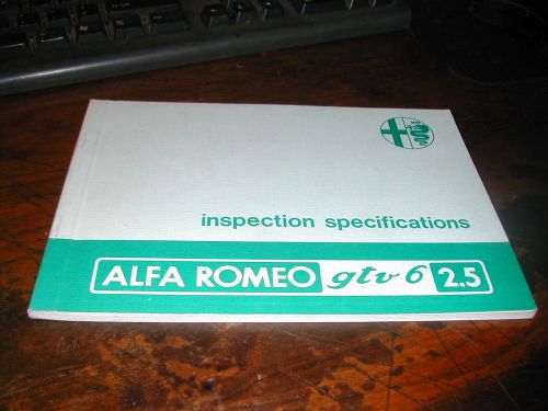 Alfa romeo gtv/6 1981 used inspection specification manual oe