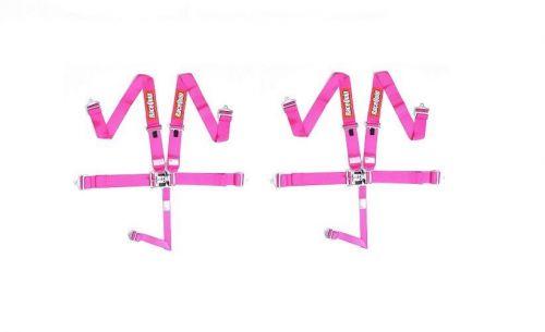 *2 qty* racequip new, dated 9/15 pink 5-pt sfi 16.1 racing harness seat belts