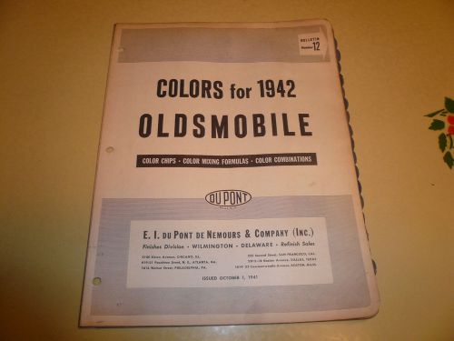 1942 oldsmobile dupont duco delux color chip paint sample - vintage