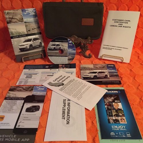 2015 jeep grand cherokee diesel &amp; srt owners manual user set w/ dvd + case 15