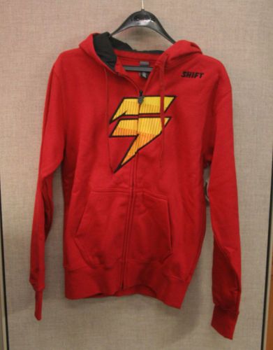 Shift red/yellow barbolt fleece zip hoody