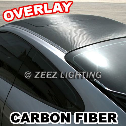 Carbon fiber moon roof hood trunk tint overlay vinyl wrap cover film 60 x 50 c09