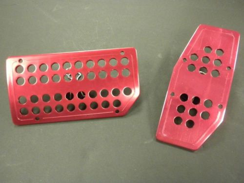 Universal pedal cover anodized red automatic 2pcs/set