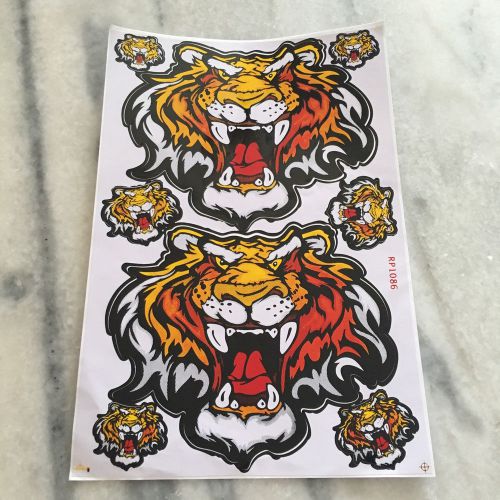 Tiger&#039;s head racing motorcycle bike decals helmet atv bumper vinyl stickers