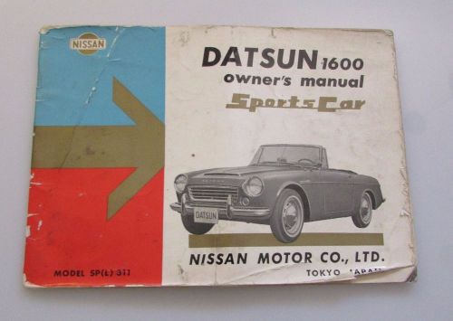 Datsun 1600 roadster owners manual 1966 spl 311 100% original