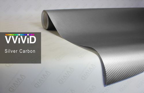 25ft x60&#034; 3d silver carbon fiber vinyl car wrap sheet  film sticker vvivid