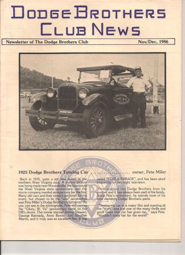 Dodge brothers club newsletter nov/dec1986/mar/apr1987/may/june1988 3 total