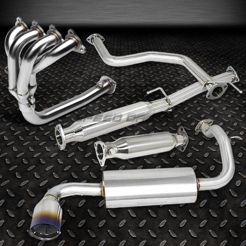 4.5&#034;burnt tip racing catback+4-1 header manifold+pipe exhaust for civic ed 3dr