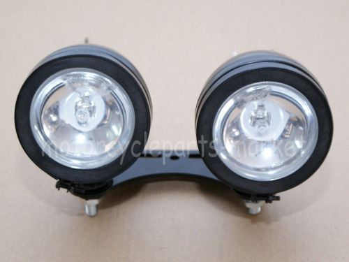 Black dual headlight light lamp w/bracket for harley honda kawasaki honda suzuki