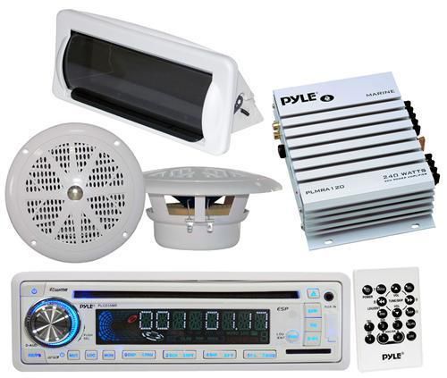 Complete marine waterproof amp+ 2 speaker + cd usb mp3 sd combo +cover package