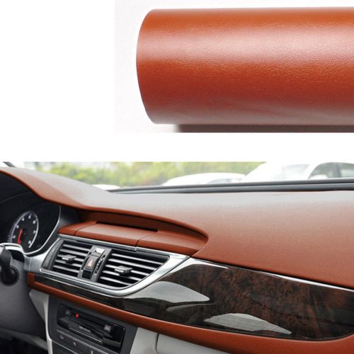 59.84&#034;x39.37&#034;3d brown leather texture car interior decor trim sheet film sticker