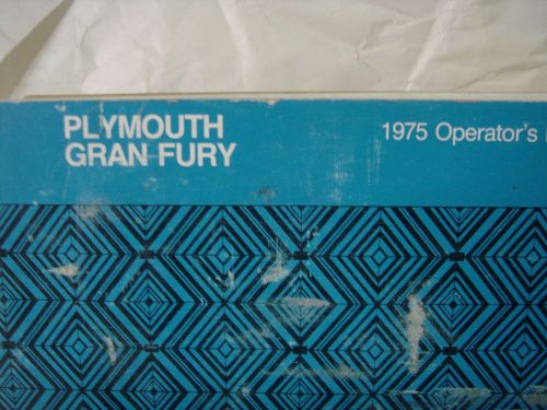 1975 plymouth grand fury original owners manual used