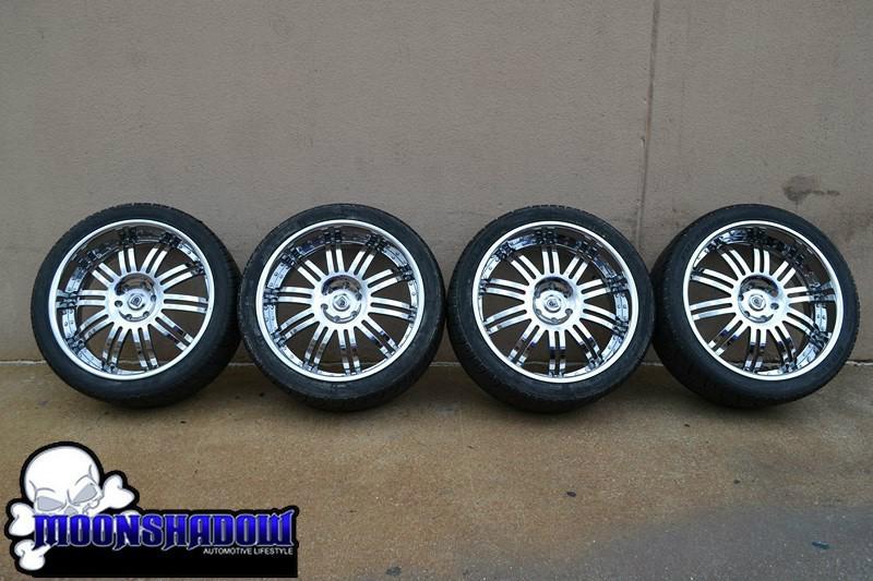 24" asanti all chrome multipiece gm 6 lug escalade tahoe wheels rims tires