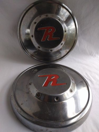 Collectible vintage pair nash rumbler hub caps - 10 3/16&#034; diameter