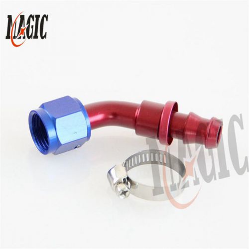 8an an-8 45 degree push-on hose end fitting oil fuel line push on adapter alloy