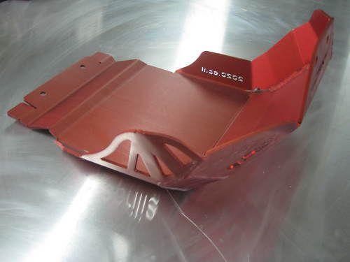 Aprilia rxv 450 skid plate engine protector 4 mm aluminum anodized red new