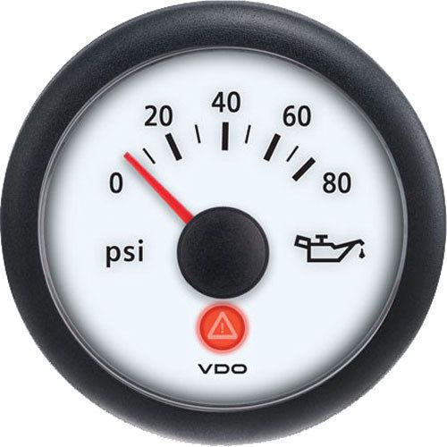 Vdo a2c53413136s viewline ivory oil pressure gauge 80 psi