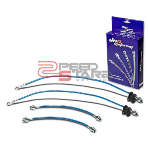 Accord ca blue pvc coat stainless steel hose brake lines/cable front+rear drum