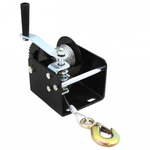 New 2000lb capacity worm gear hand winch portable mountable manuel crank trailer