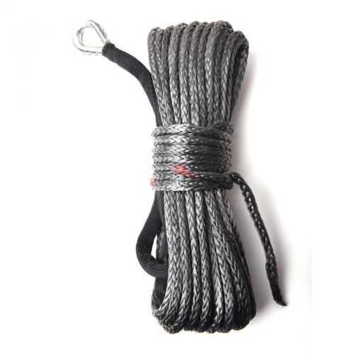 1/4&#034; x 50&#039; 6500 lbs gray synthetic fiber winch cable rope for jeep suv atv kfi