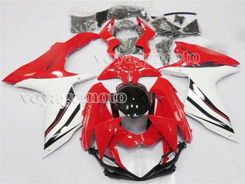 Red white complete fairing injection kit fit for 11-15 suzuki gsxr 600 750 k11 #