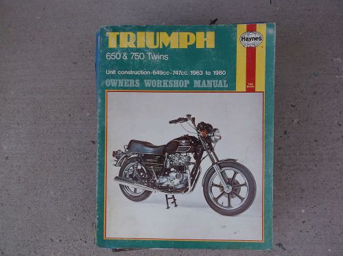 Haynes triumph 650 &amp; 750 twins -1963 to 1980 motorcycles-used
