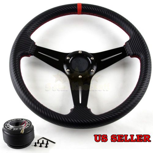 For 90-96 nissan 300zx sentra 320mm 3 spokes cf grip steering wheel+hub adapter