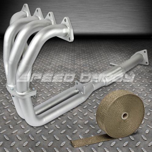 4-2-1 stainless ceramic exhaust racing header for prelude h22+titanium heat wrap