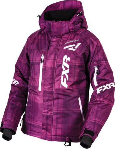 2016 fxr womens fresh wineberry plaid/white snowmobile warm jacket coat-6 or 14