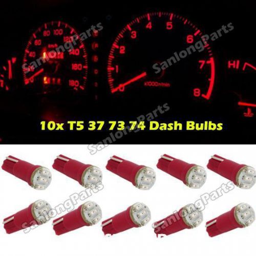 10x red 74 t5 3-smd dash instrument cluster led light lamp bulb for lexus