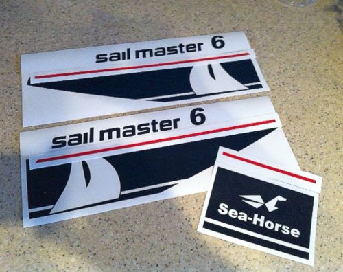 Johnson sailmaster outboard motor decal kit 6 hp/9.9 free ship + free fish decal