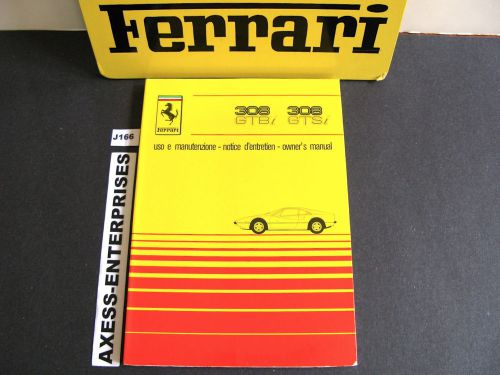 1980 - 1981 ferrari 308 gtbi / 308 gtsi owners manual drivers book *row* # j166