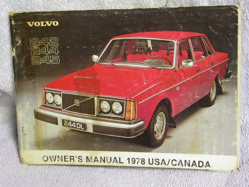 1 - owner&#039;s manual literature for 1978 volvo 242 244 245 usa &amp; canada