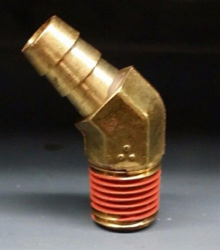 45 degree elbow barb fitting 1/2&#034; id hose x 3/8 npt air gas water fuel connector