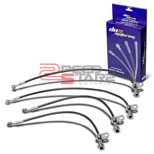 Stainless brake line/hose kit pvc coated for 02-05 honda civic si ep3 k20 black