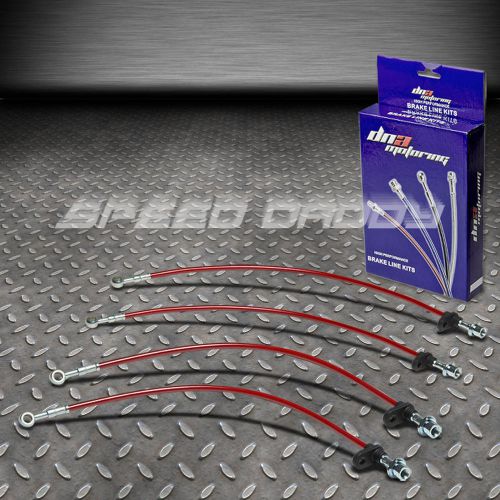 Front+rear stainless steel hose brake line/cable 94-99 celica t200 gt st204 red