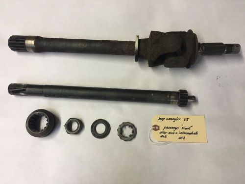 Passenger side outer axle and intermediate axle shaft, jeep wrangler yj