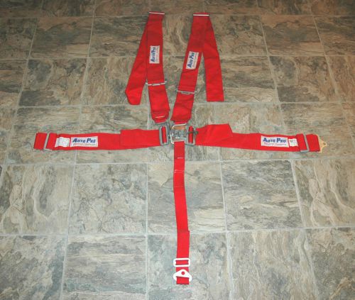 Expired auto pro series red 5 point shoulder harness racing seat belts g-force