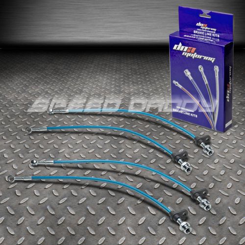 Front+rear stainless steel hose brake line/cable 98-02 accord cg1-cg3/cg5 blue