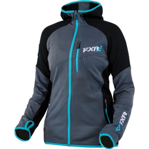 Fxr womens active venture hoodie charcoal/black jacket - 2 - 4 - 12 - new